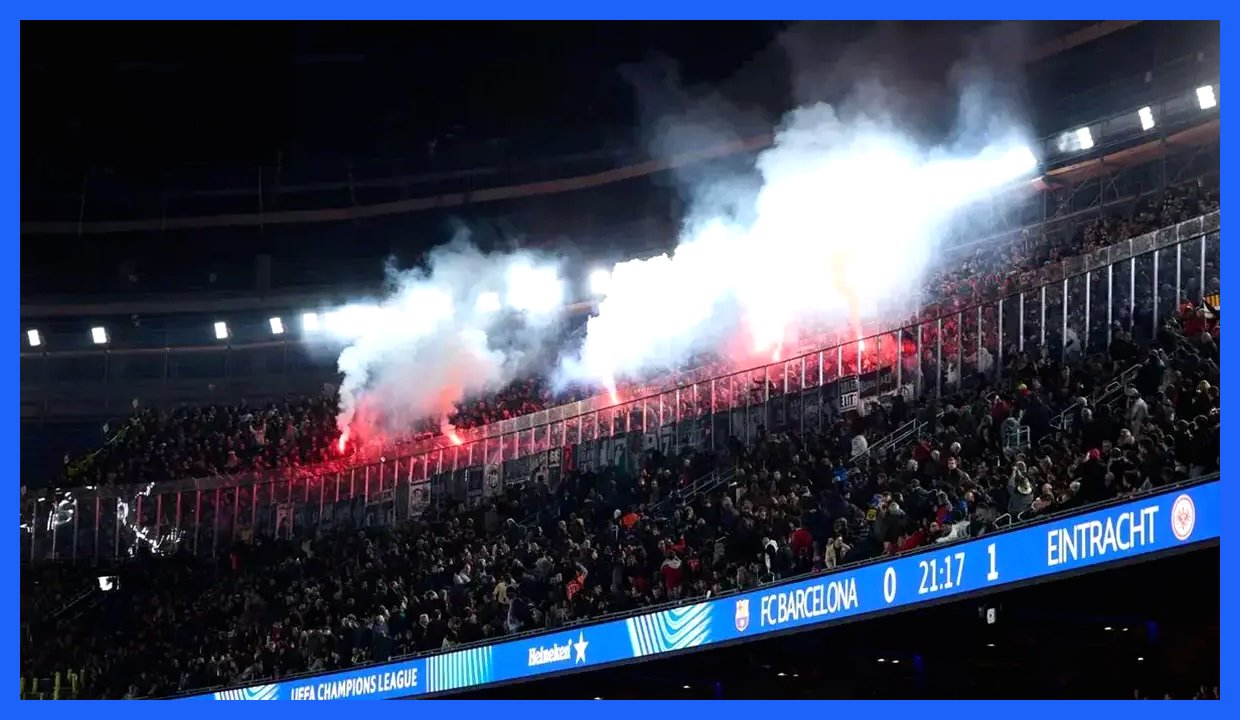 هواداران آینتراخت در نوکمپ رفتار غیرمتمدنانه‌ای داشتند؛ یوفا جریمه سنگینی برای باشگاه آلمانی در نظر خواهد گرفت (+عکس)