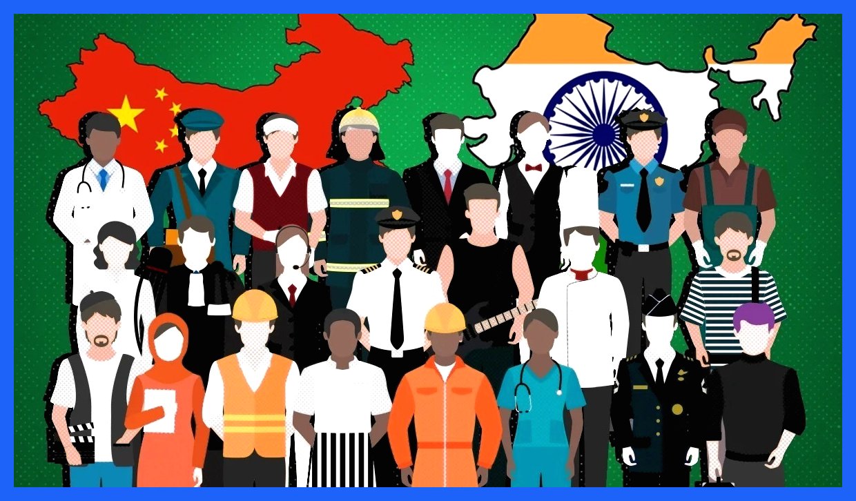 مقایسه جمعیت نیروی کار در هند و چین (+ اینفوگرافیک)