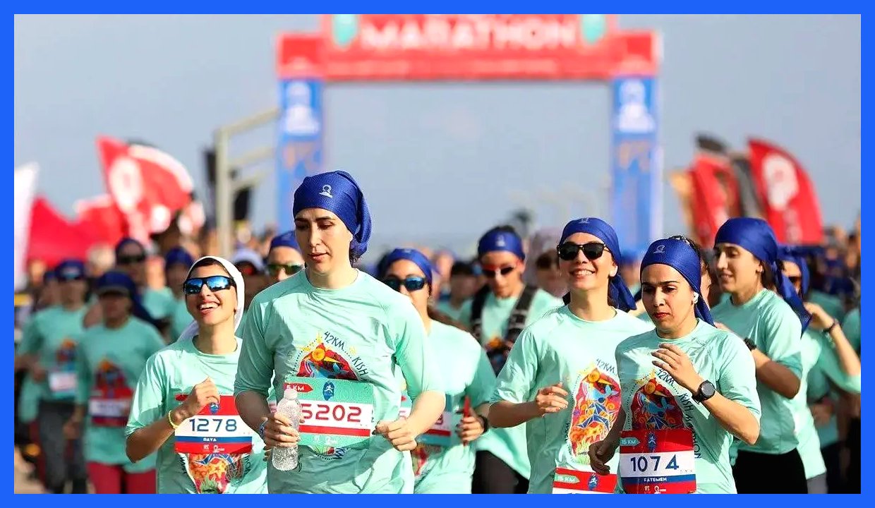 ماراتن کیش؛ رویدادی ورزشی در دوران ریاست‌جمهوری مرحوم رئیسی در سال ۱۴۰۲ (+تصاویر)