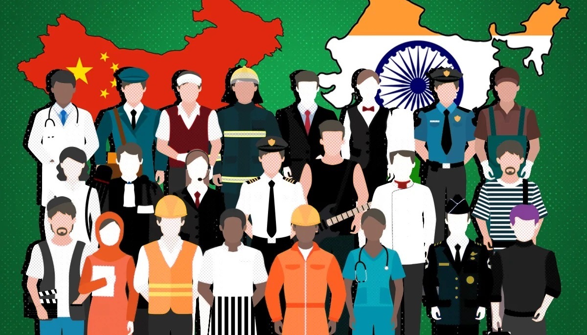 مقایسه جمعیت نیروی کار در هند و چین (+ اینفوگرافیک)