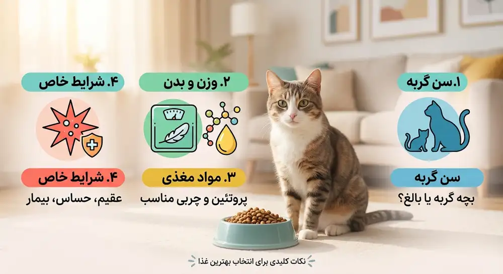 انتخاب غذای خشک گربه